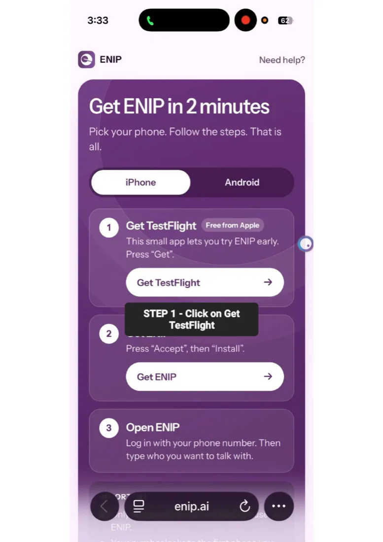 Step 1: Tap Get TestFlight on the download page