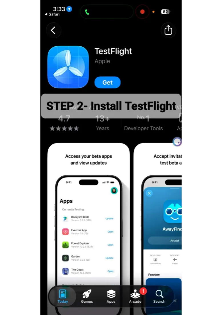 Step 2: Install TestFlight from the App Store